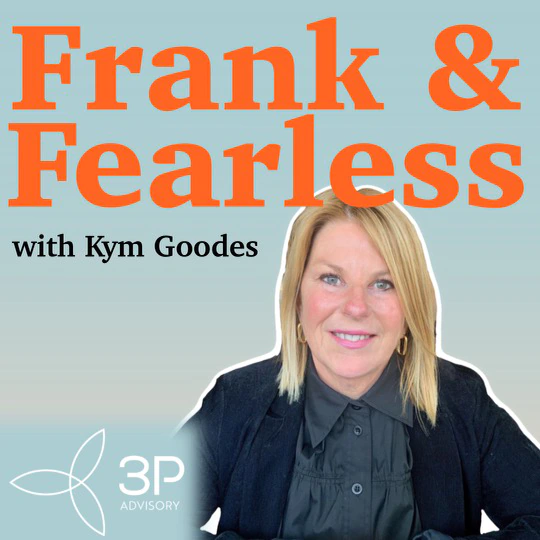 Kym Goodes: Frank and Fearless podcast cover art.